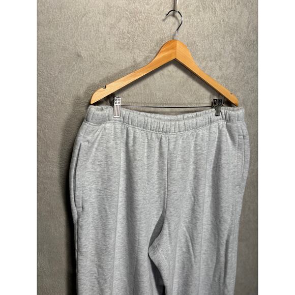 Skims Cotton Fleece Straight Leg Pant Sweatpants Light Heather Grey Womens 2X - Picture 4 of 9